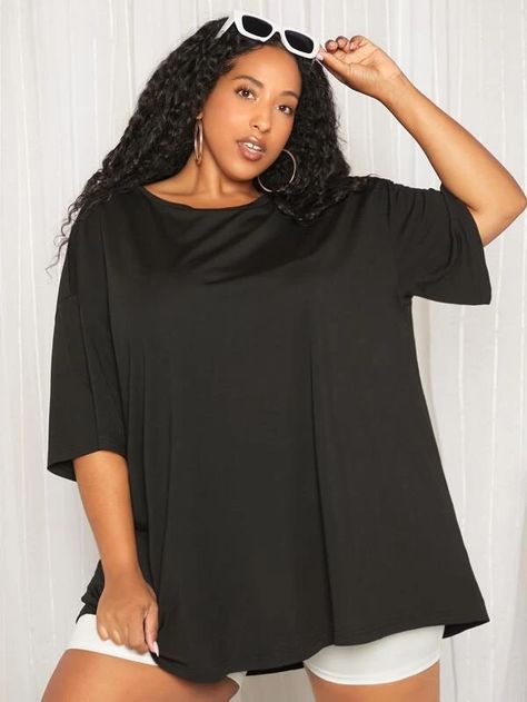 Solid Drop Shoulder Tee