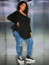 Lace Trim Curved Hem Tee CS2308