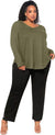 Plus Solid V Neck Tee CS7011 (Size US22 - US34)
