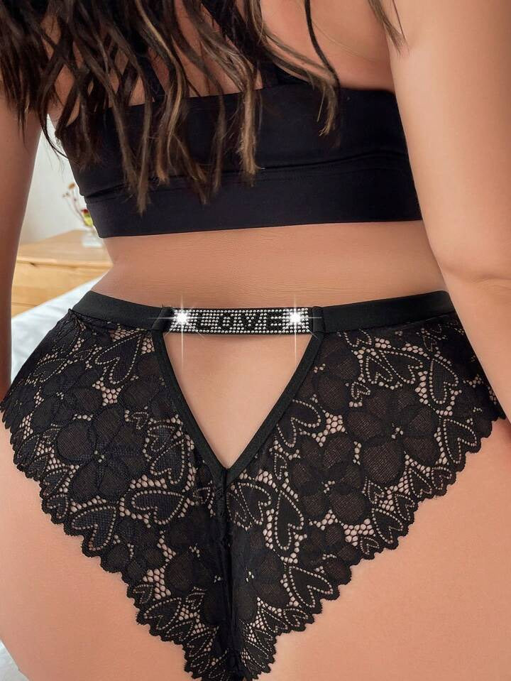 Lace Underwear With Shiny Rhinestone 28041