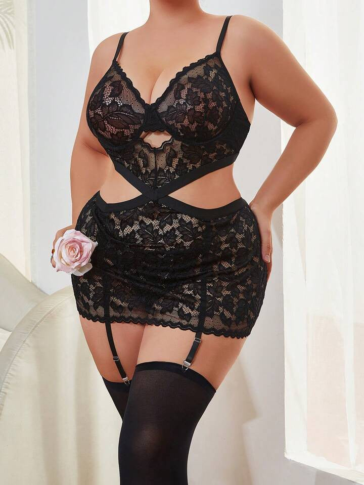 Lace Hollow Out Sexy Camisole Lingerie 1067