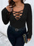 Crisscross Front Ribbed Knit Tee