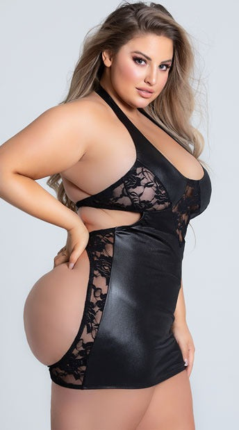 LEATHER FANCY NIGHTGOWN CS1607