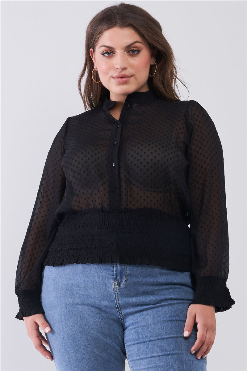 Button-down Polka Dot Blouse CT0806