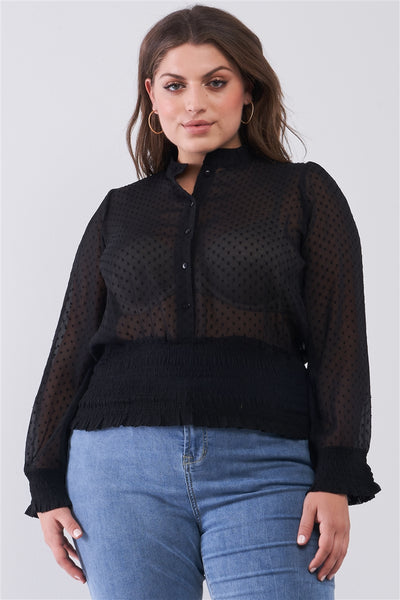 Button-down Polka Dot Blouse CT0806