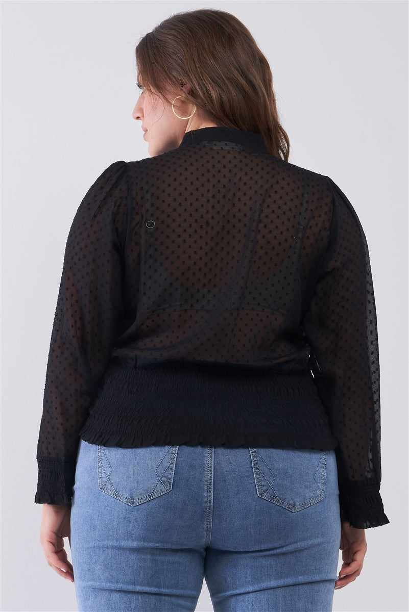 Button-down Polka Dot Blouse CT0806