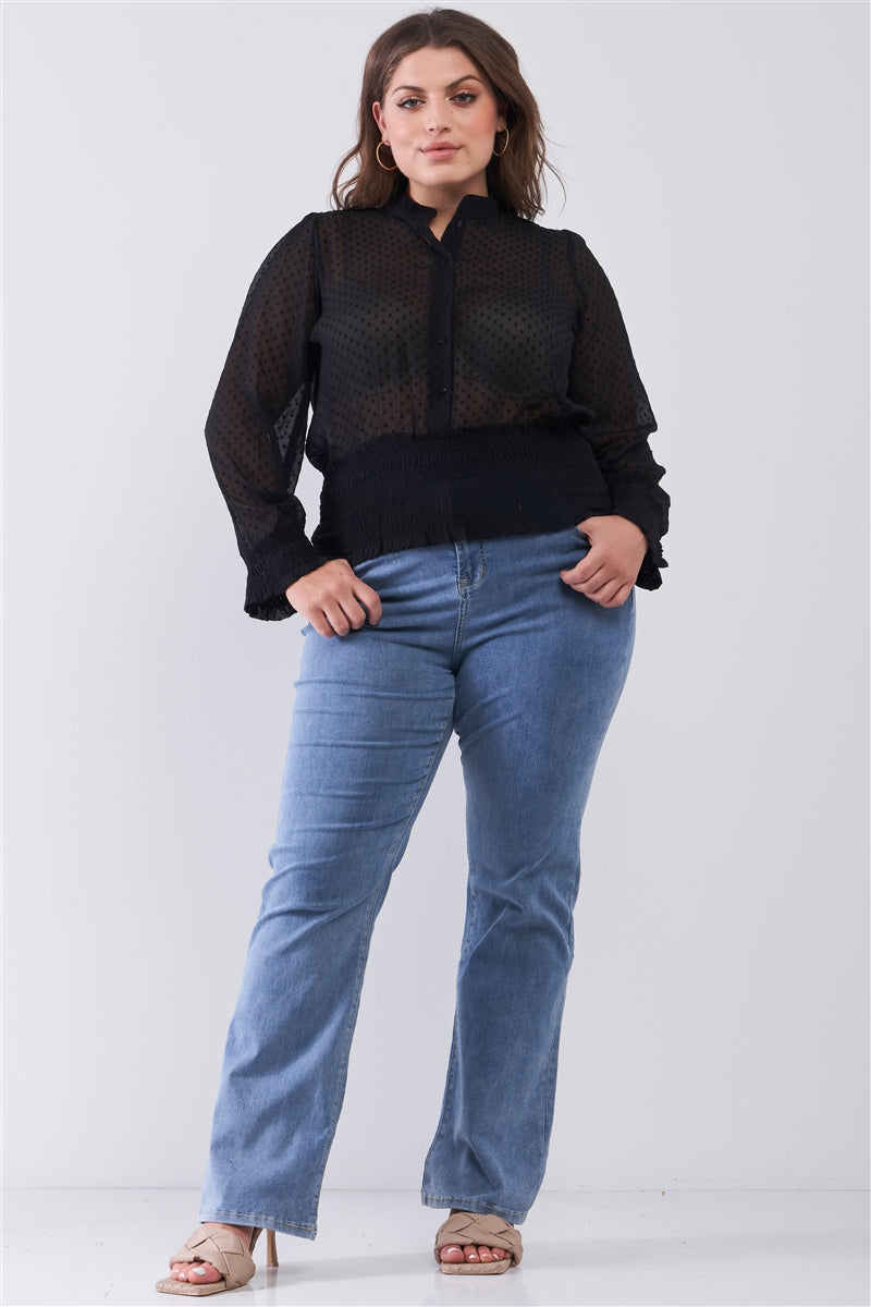 Button-down Polka Dot Blouse CT0806