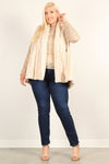 Fancy Faux Fur Vest Jacket With Open Front with Pockets