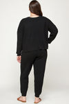 Solid Sweater Knit Top And Pant Set