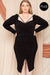 Deep Round Neck Shirring Detailed Dress
